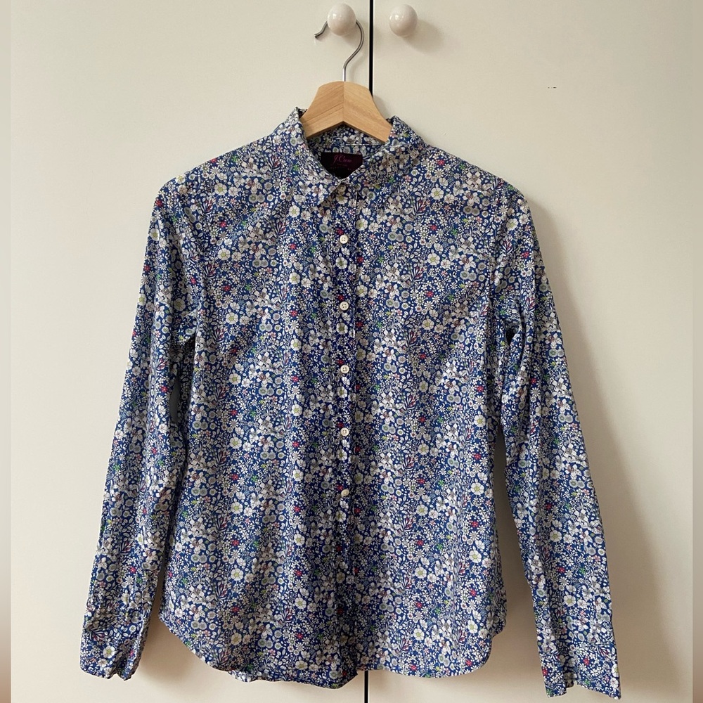 JCrew Liberty Women Button Down Shirt | Size 4 - Small | Floral Print for Spring